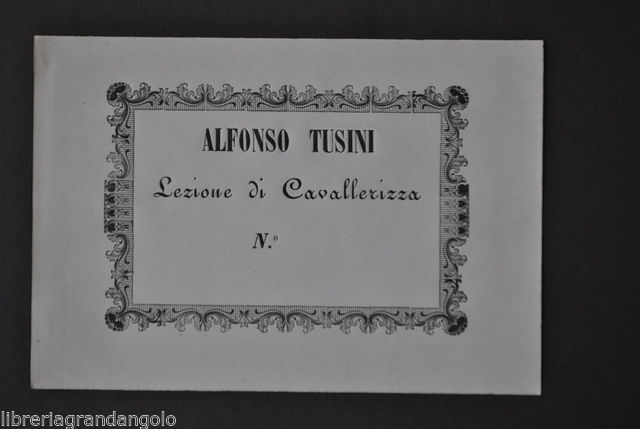 Cartoncino Pubblicitario Cavalli Equitazione Ippologia Lezioni Cavallerizza 1800