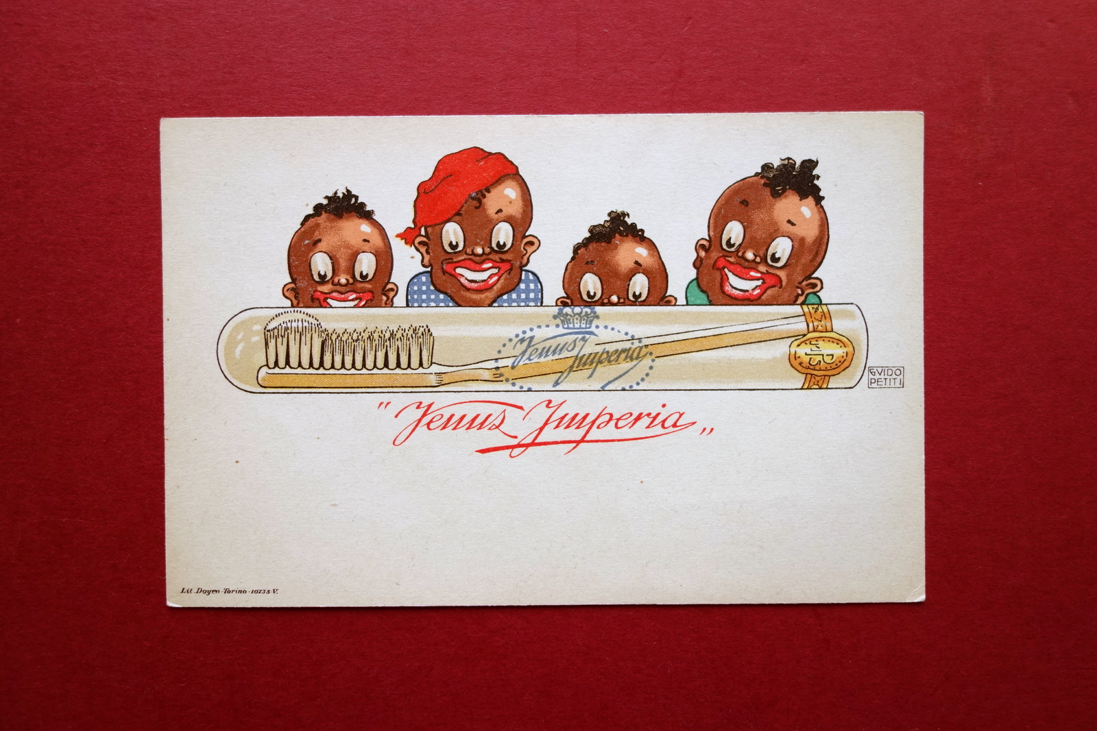 Cartoncino Pubblicitario Spazzolini da Denti Venus Imperia Grafica Guido Petiti