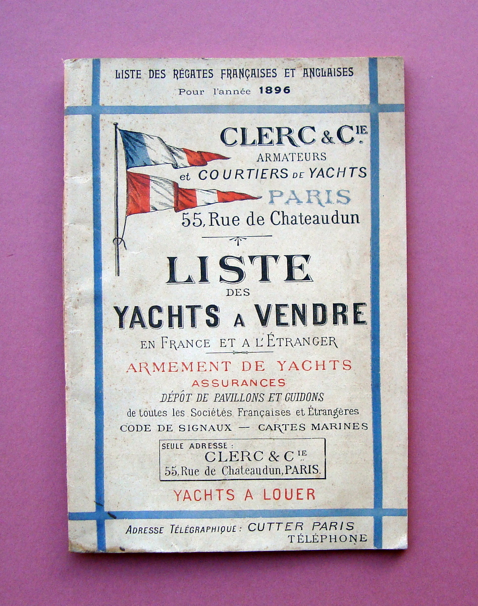 Catalogo 1896 Clerc & C Liste yachts a vendre Paris …