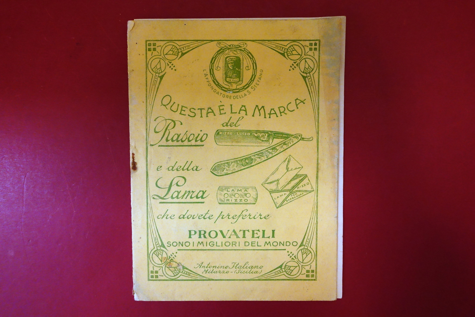Catalogo Antonino Italiano Milazzo Rasoi e Lame Luigi Rizzo 1931 …
