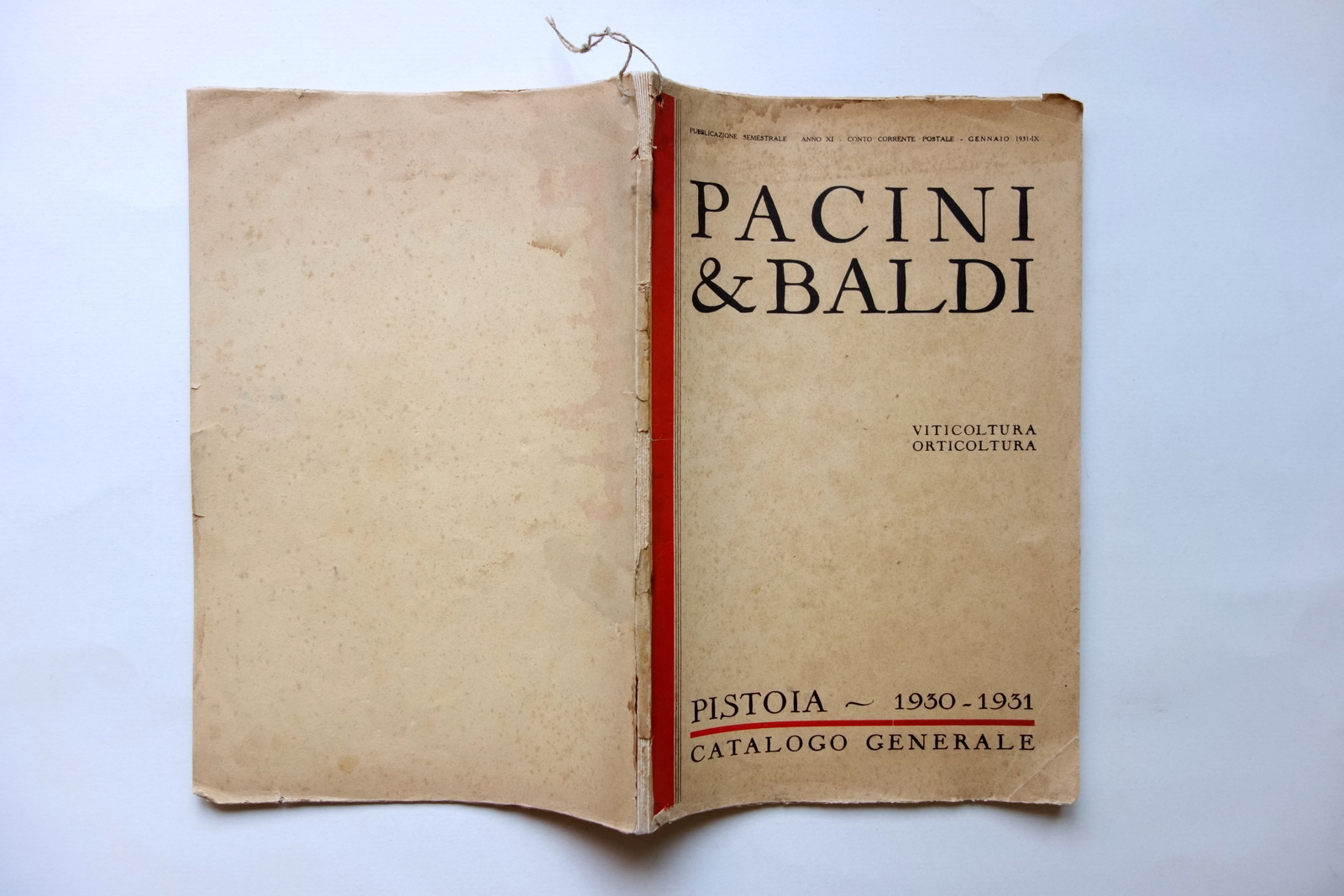 Catalogo Generale Pacini & Baldi Pistoia Viticoltura Orticoltura 1930-31