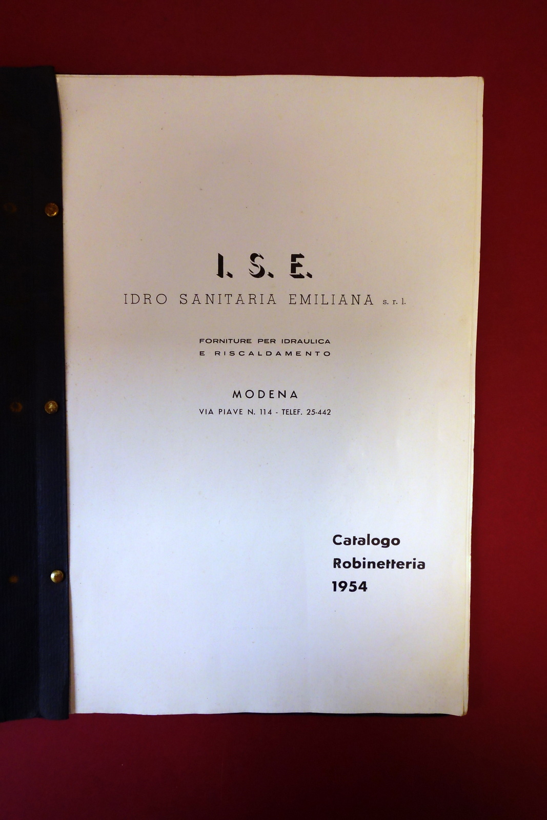 Catalogo I.S.E. Idro Sanitaria Emiliana Rubinetteria 1954 Modena Illustrato