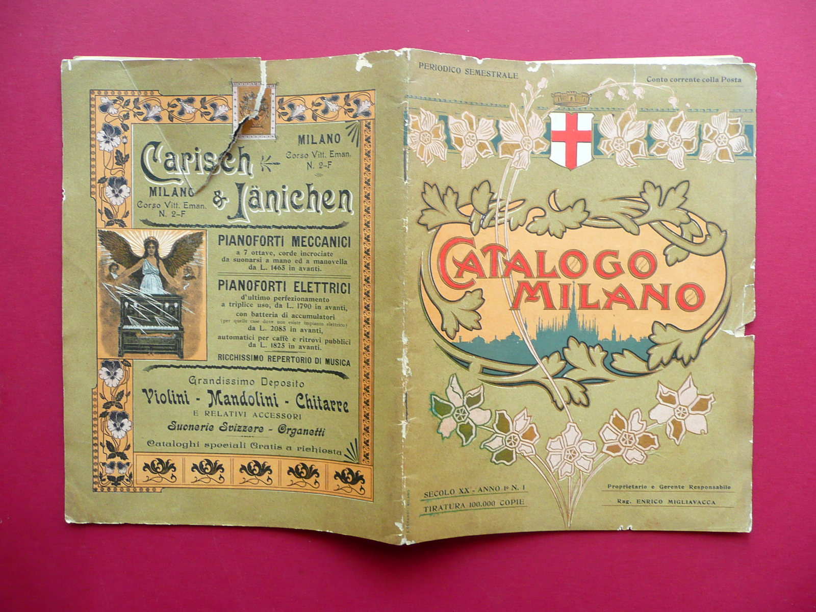 Catalogo Milano Anno 1 Numero 1 Autunno Inverno 1901 Orologi …