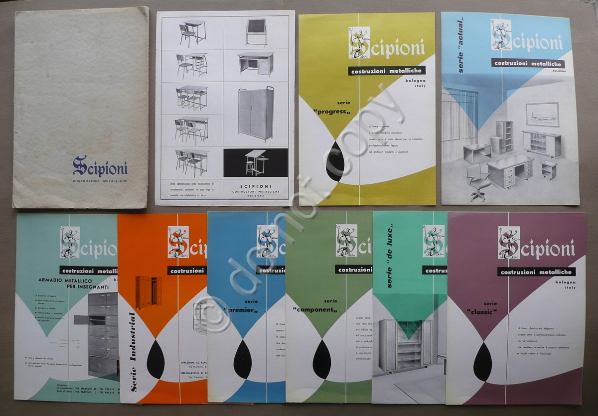Catalogo Scipioni Costruzioni Metalliche 8 Fascicoli Mobili Metallici 1950-60