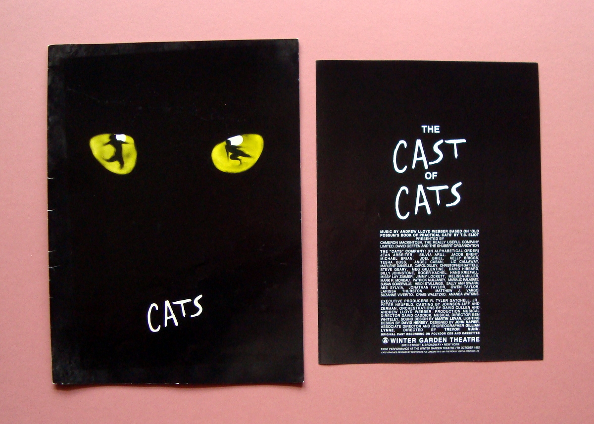 Cats 2 Fascicoli cast Souvenir brochure music Winter Garden theatre …