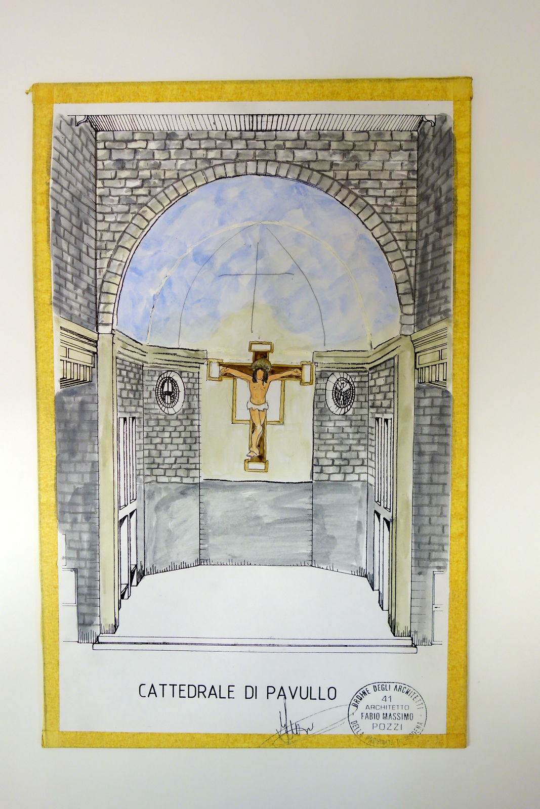 Cattedrale di Pavullo Abside Crocifisso Disegno Originale Modena