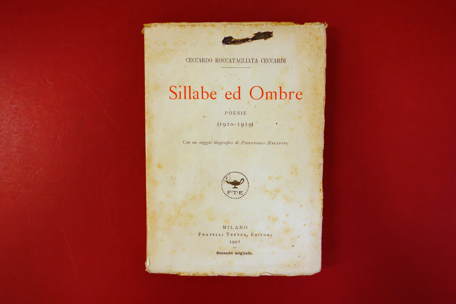Ceccardo Roccatagliata Ceccardi Sillabe ed Ombre Treves Milano 1925 Prima …