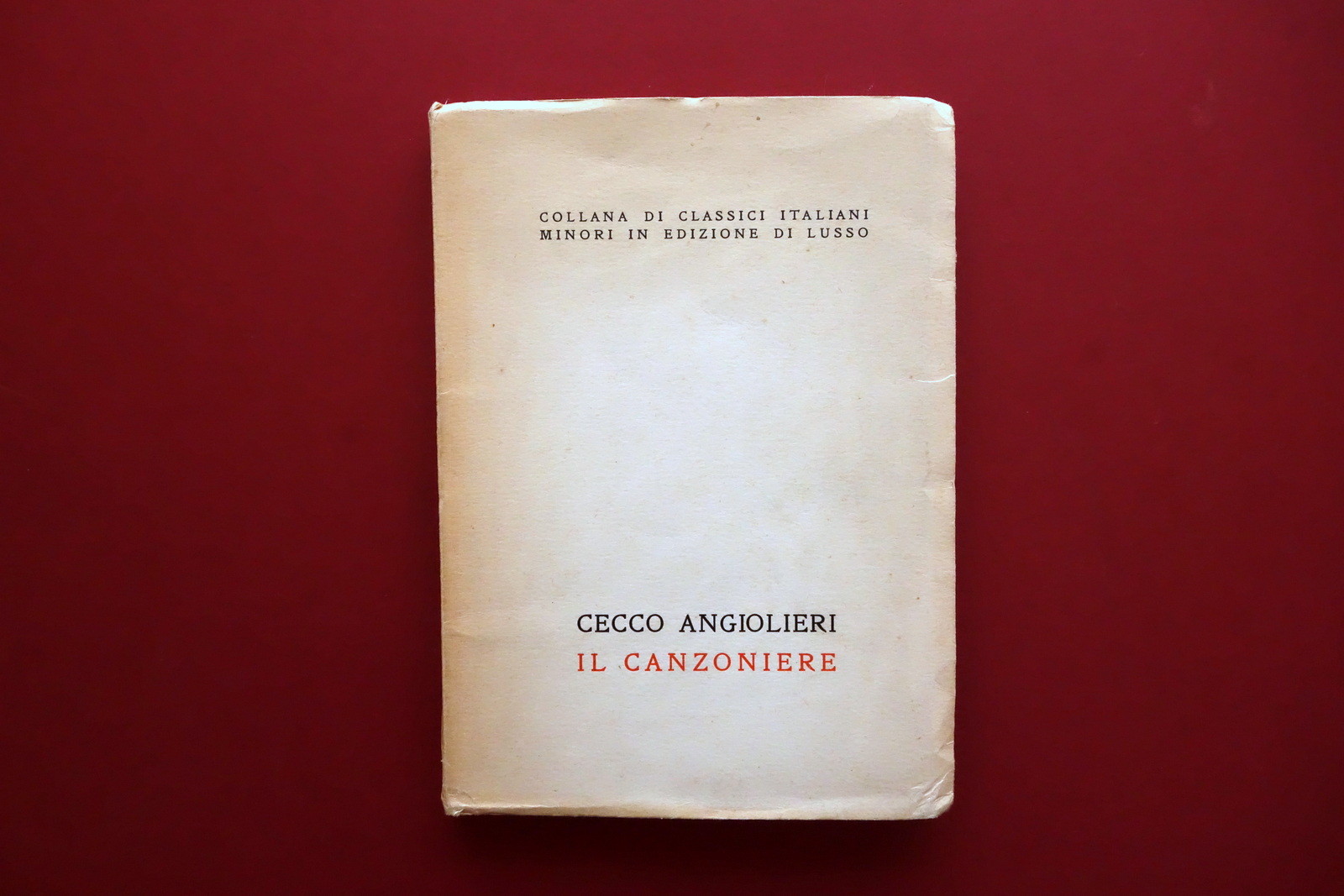 Cecco Angiolieri Il Canzoniere Il Ruscello Milano 1946 Numerato Edizione …
