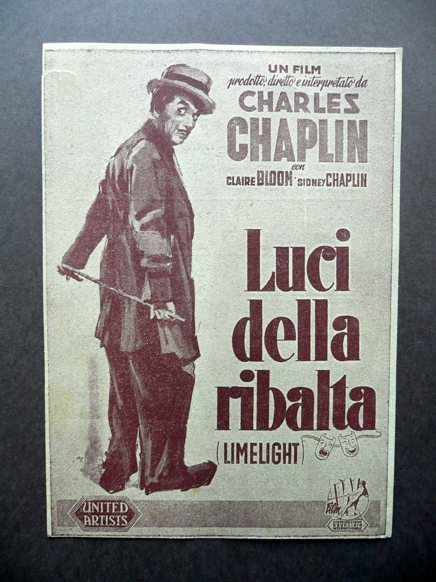 Charlie Chaplin Luci della Ribalta Cinema Metropol Modena Locandina 1952-53