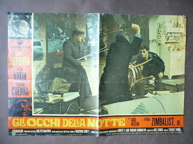 Cinema Audrey Hepburn Occhi della Notte 1967-68 Locandina Americana Hollywood