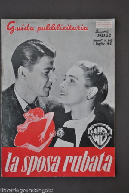 Cinema Film Guida Pubblicitaria La Sposa Rubata Ronald Reagan Neal …