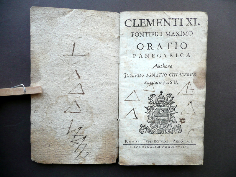 Clementi XI Pontifici Maximo Oratio Panegyrica Chiaberge BernabÚ Roma 1703