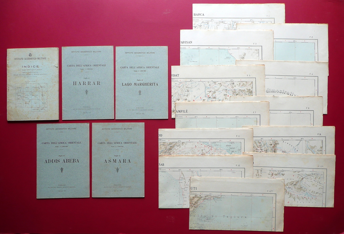 Colonia Eritrea Grande Carta Dimostrativa 12 Fogli 4 Fascicoli Indice …