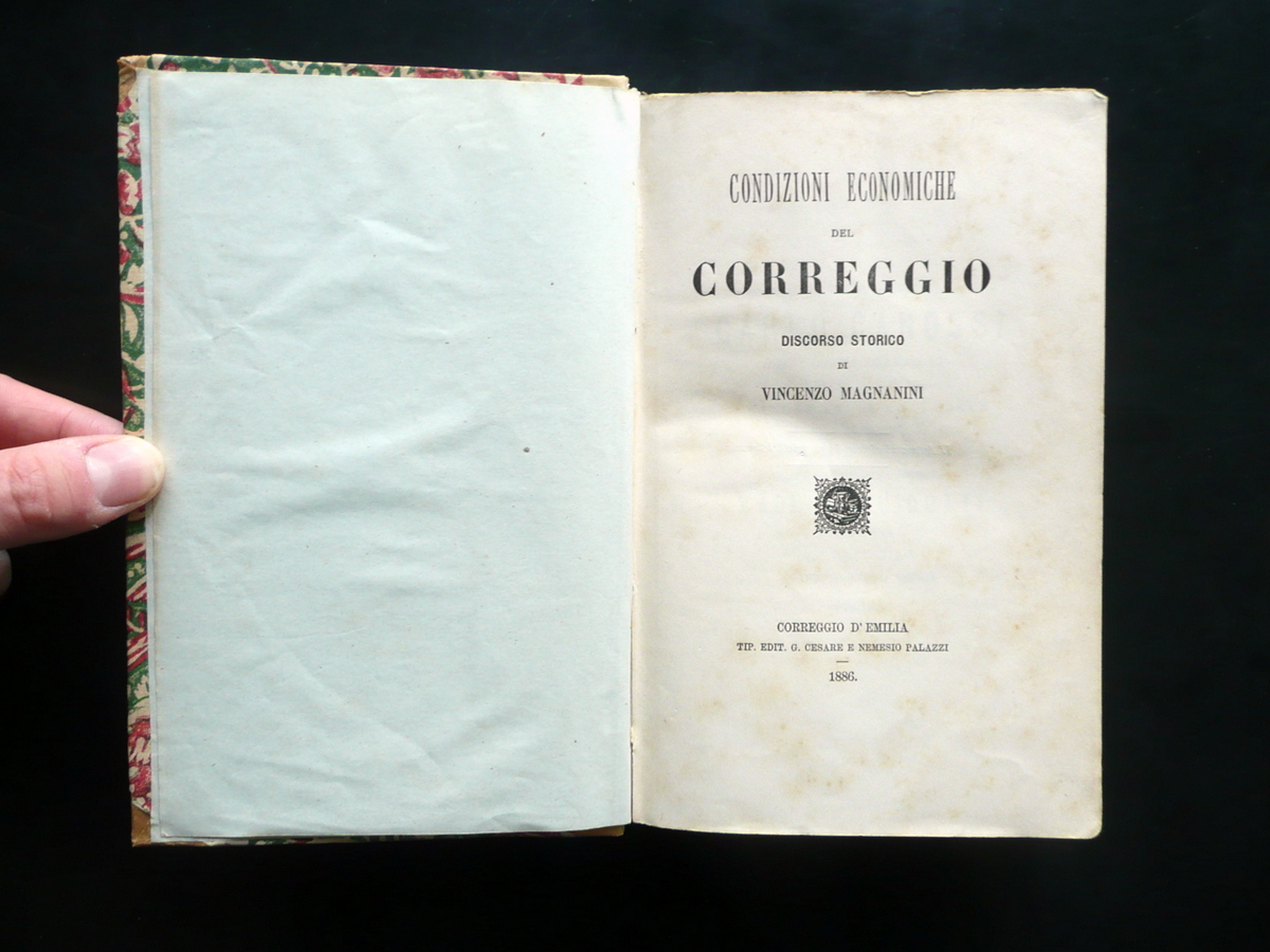 Condizioni Economiche del Correggio Vincenzo Magnanini Palazzi 1886
