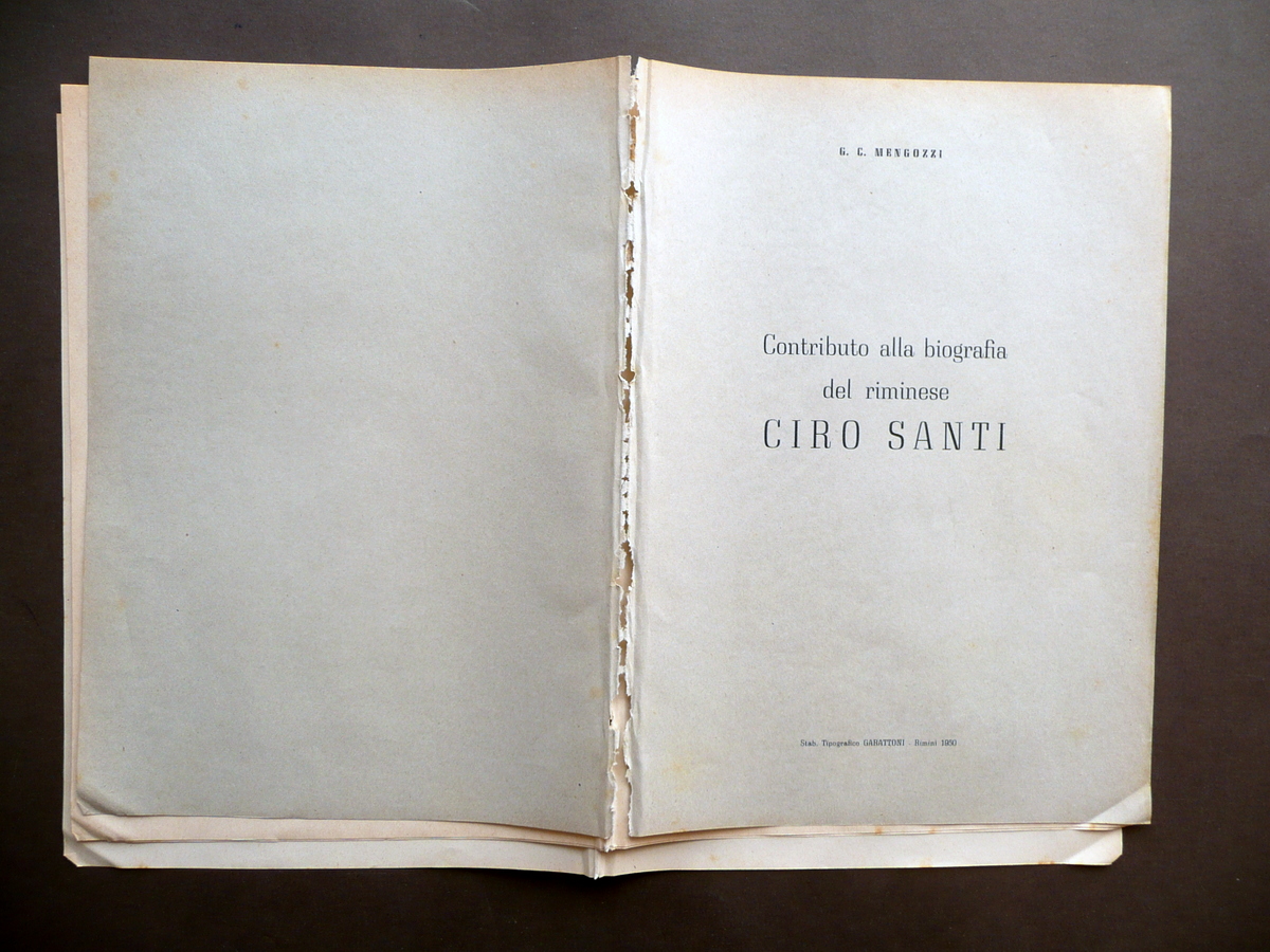 Contributo alla Biografia del Riminese Ciro Santi G. C. Mengozzi …