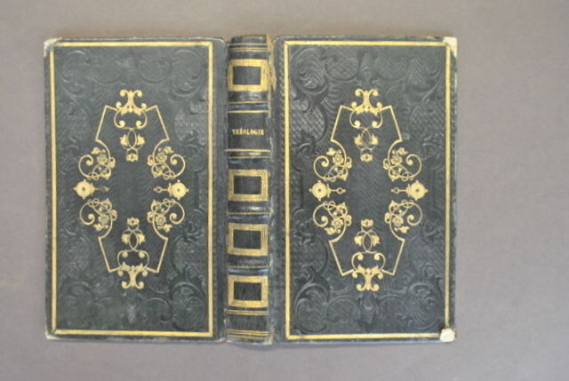Coperta Francese Piena Pelle Decorazioni Impressioni Oro Legatura Binding 1880