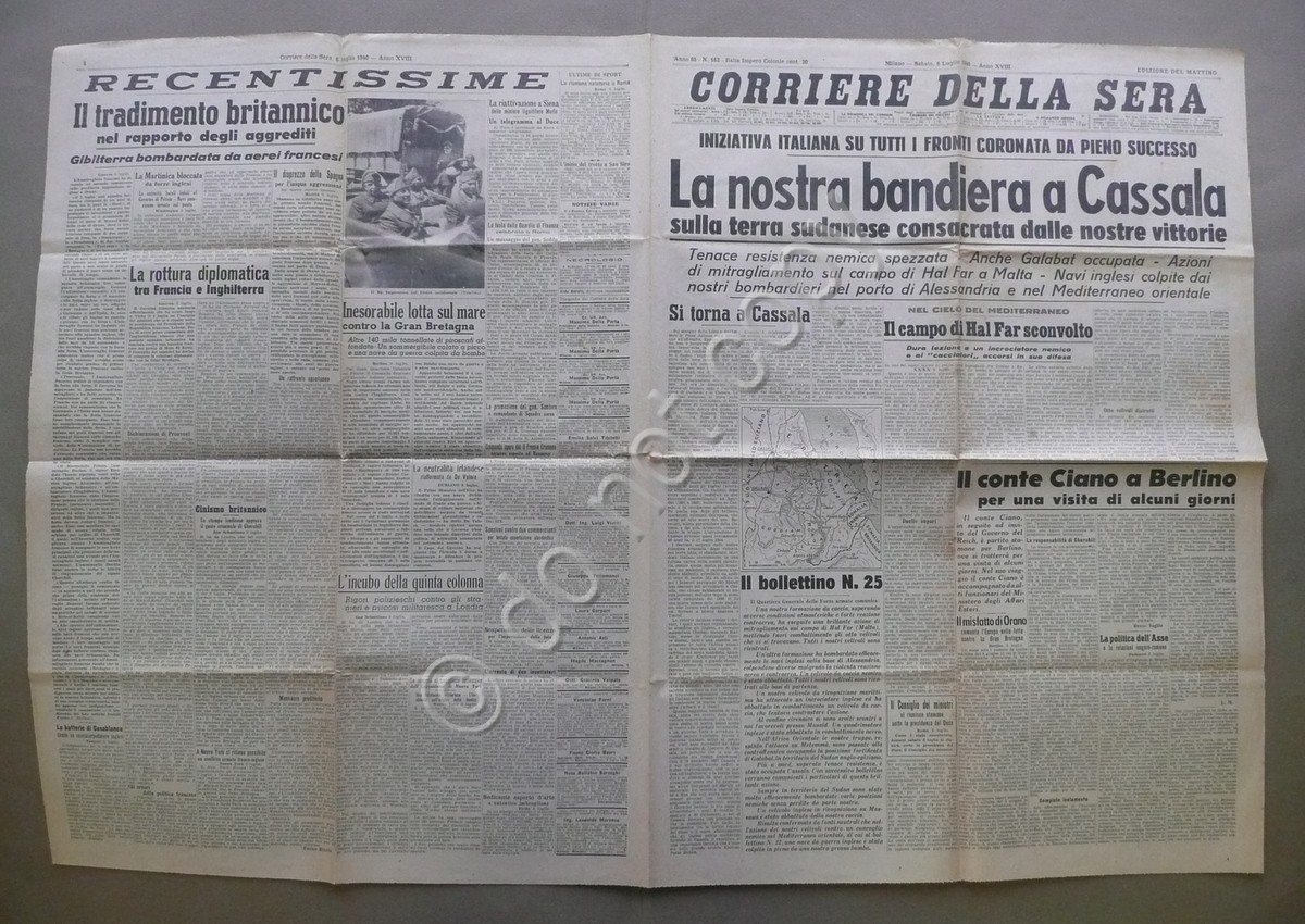 Corriere Della Sera Anno 65 N.162 La Nostra Bandiera a …