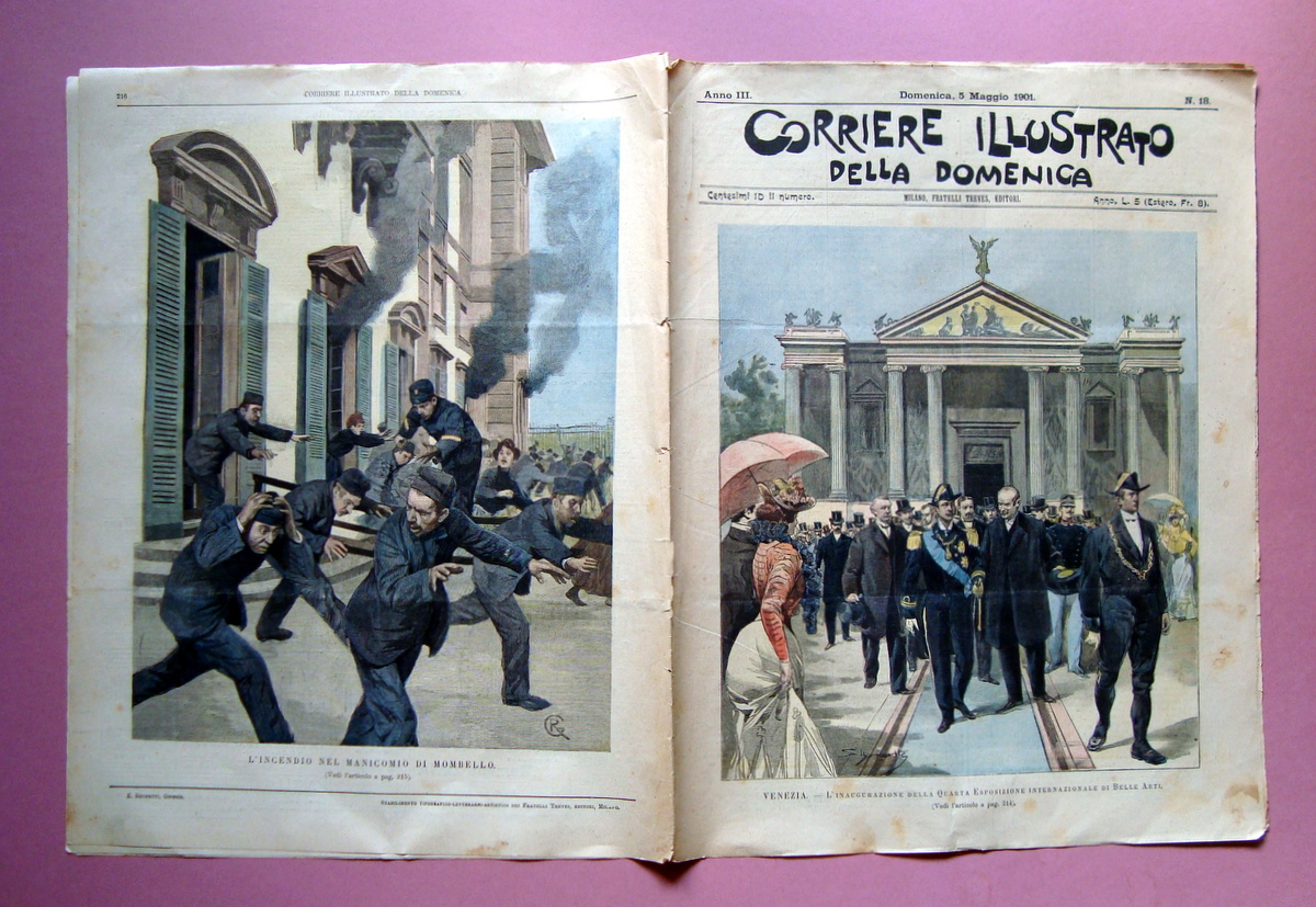 Corriere Illustrato Domenica n.18 1901 Incendio Manicomio Mombello