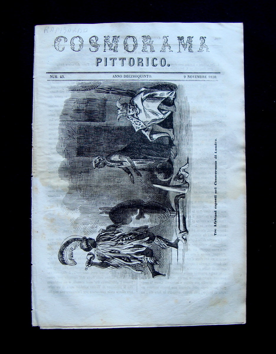 Cosmorama Pittorico Anno Decimoquinto n 45 9 novembre 1850 Africani …