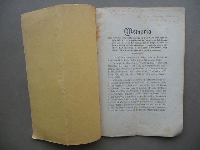 Costruzione Strada Provinciale Colledimezzo Monteferrante Roio Del Sangro 1903