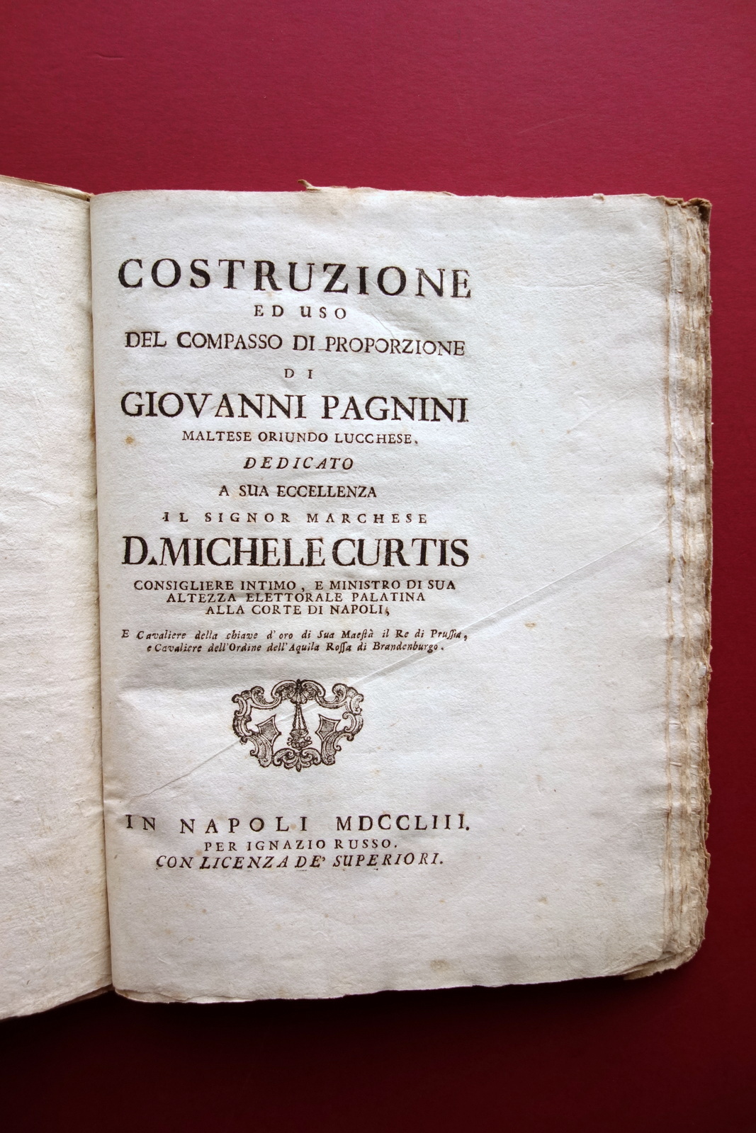 Costruzione Uso del Compasso di Proporzione G. Pagnini Malta Russo …