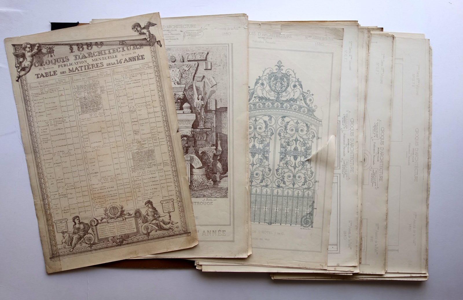 Croquis d'Architecture Intime Club 95 Tavole 1880-82 Architettura Non Completo