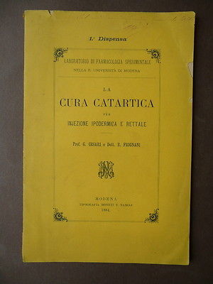 Cura catartica Iniezione ipodermica Cesari Modena Aloe Brionia Catapuzia 1884
