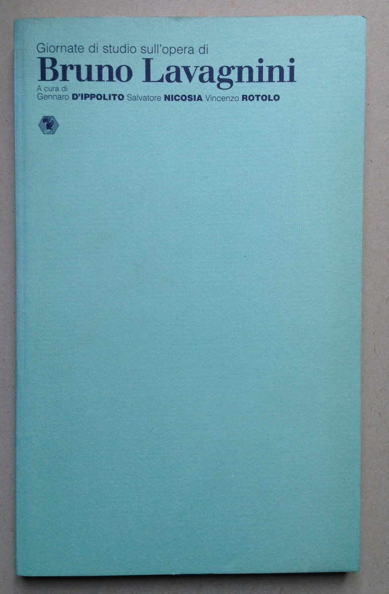 D'Ippolito Nicosia Rotolo Atti Giornate di Studio Bruno Lavagnini Palermo …