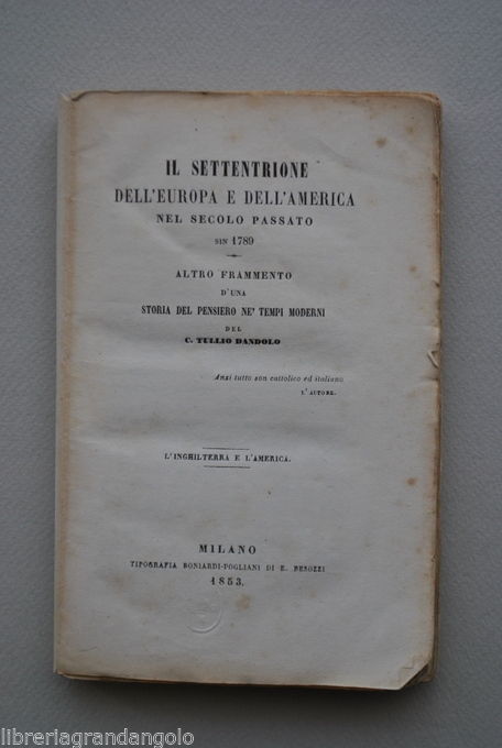 Dandolo Parma Europa America Inghilterra Storia Impero Irlanda Cattolici 1853