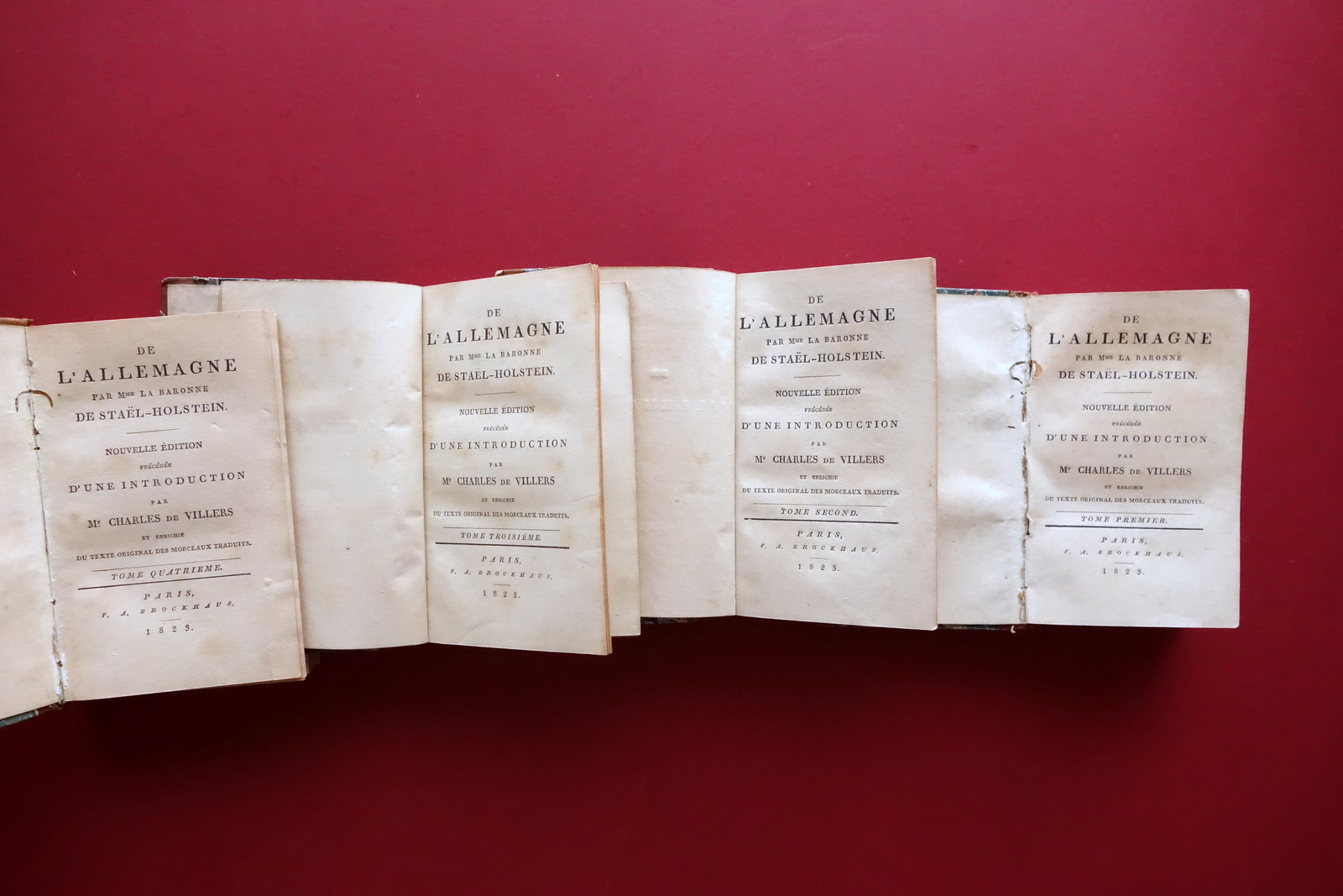 De l'Allemagne par La Baronne De Stael-Holstein Brockhaus Paris 1823 …