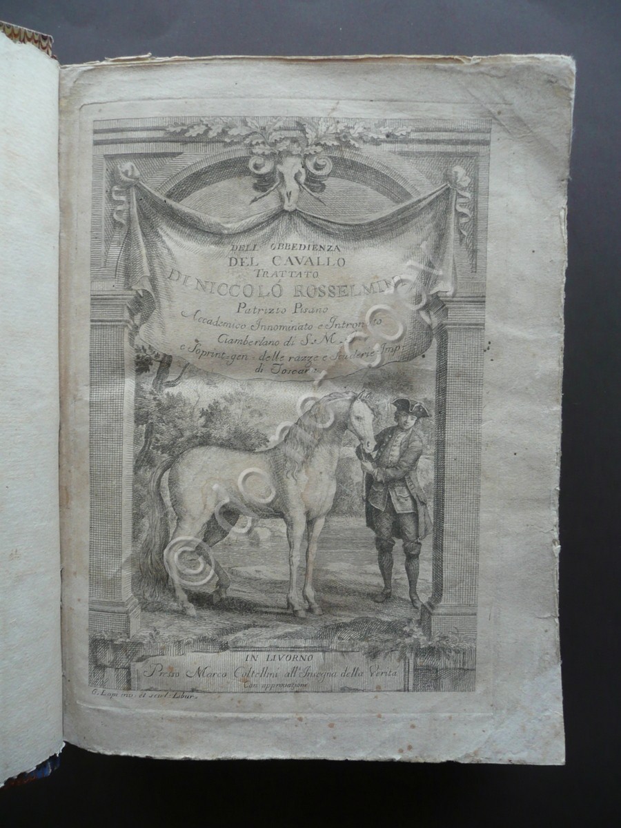 Dell'Obbedienza del Cavallo NiccolÚ Rosselmini Coltellini Livorno 1764 Completo
