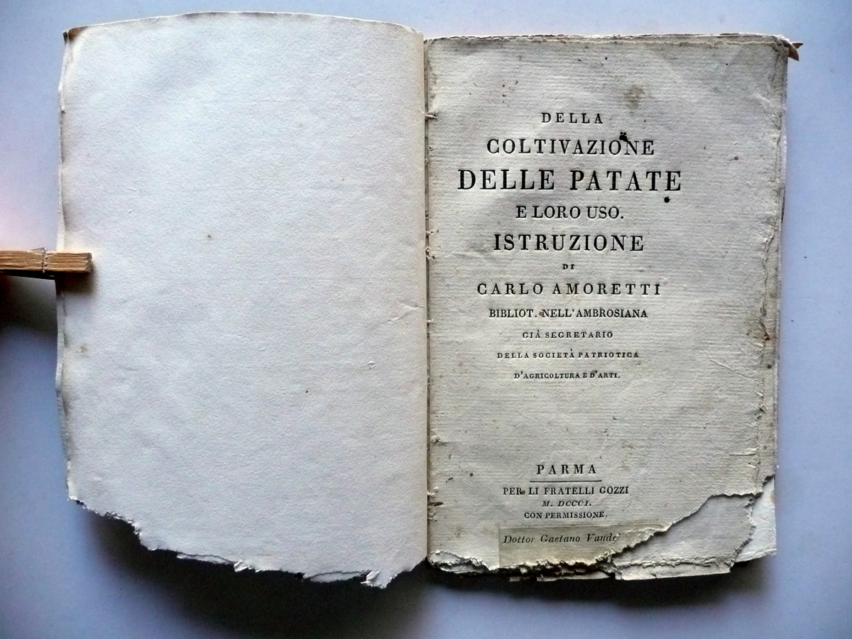 Della Coltivazione delle Patate e Loro Uso C. Amoretti Gozzi …