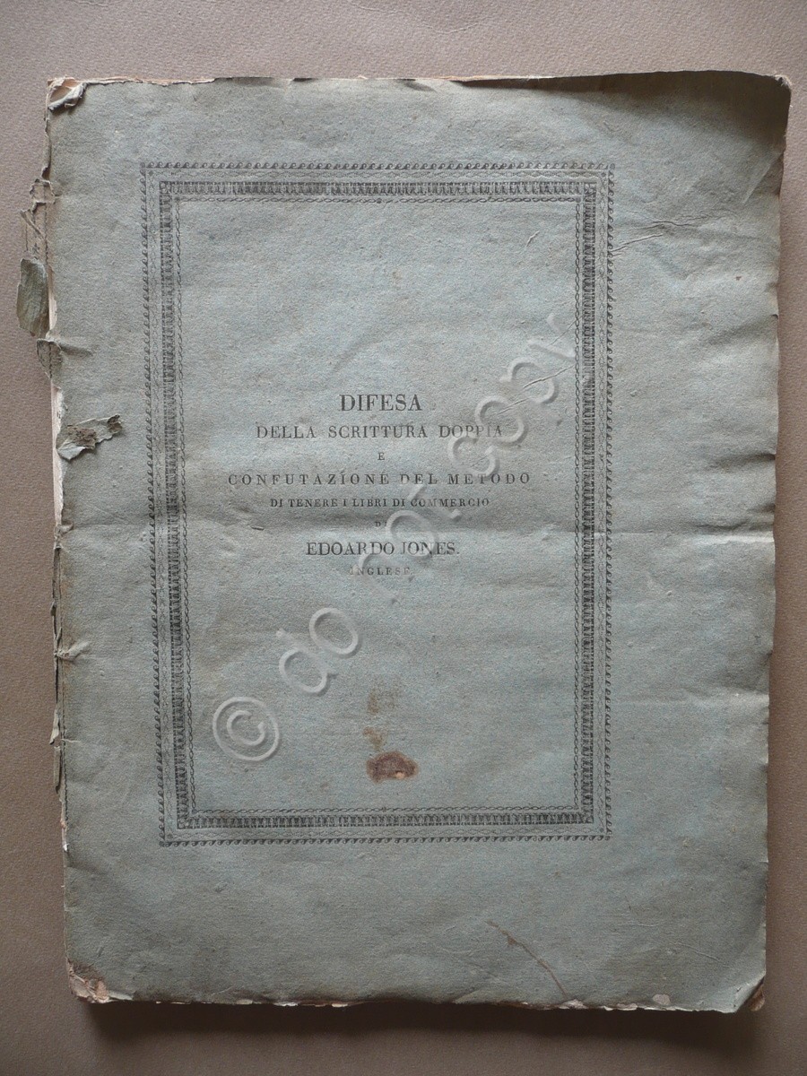 Difesa della Scrittura Doppia Ragioniere Modenese Confutazione Metodo Jones 1822