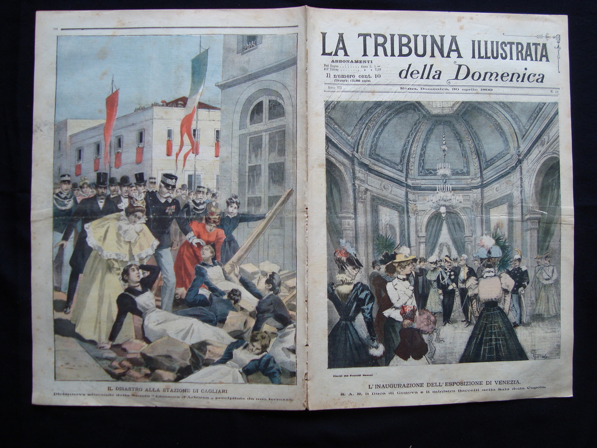 Disastro stazione Cagliari educande scuola E D'arborea TRIBUNA ILLUSTRATA 1899