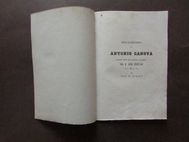 Discorso Eccellenza Antonio Canova Vollo Liceo Perticari 1867 Arte Senigallia