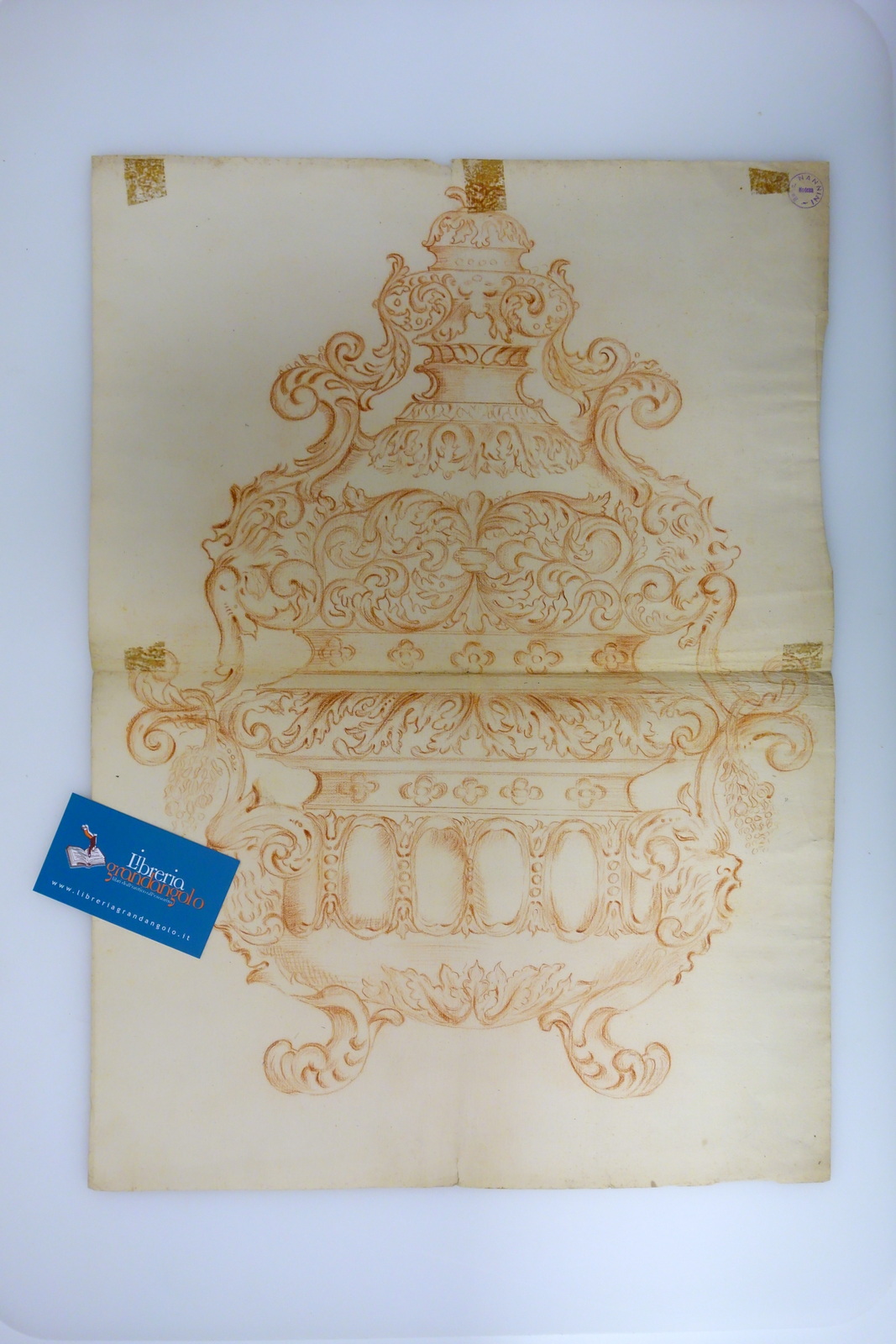 Disegno a Carboncino Vaso Ornato Arti Decorative Progetto Bozza XVII° …