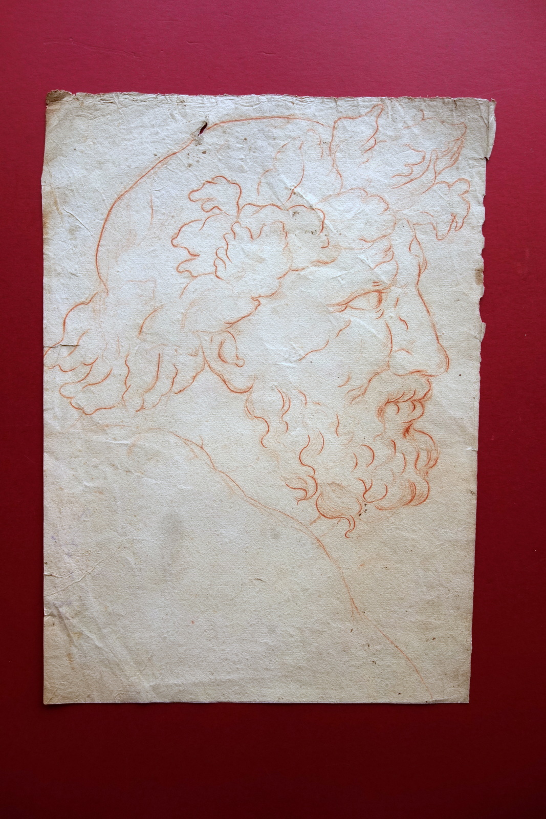 Disegno Originale Al Tratto Profilo Matita Rossa Profilo Prima Met‡ …