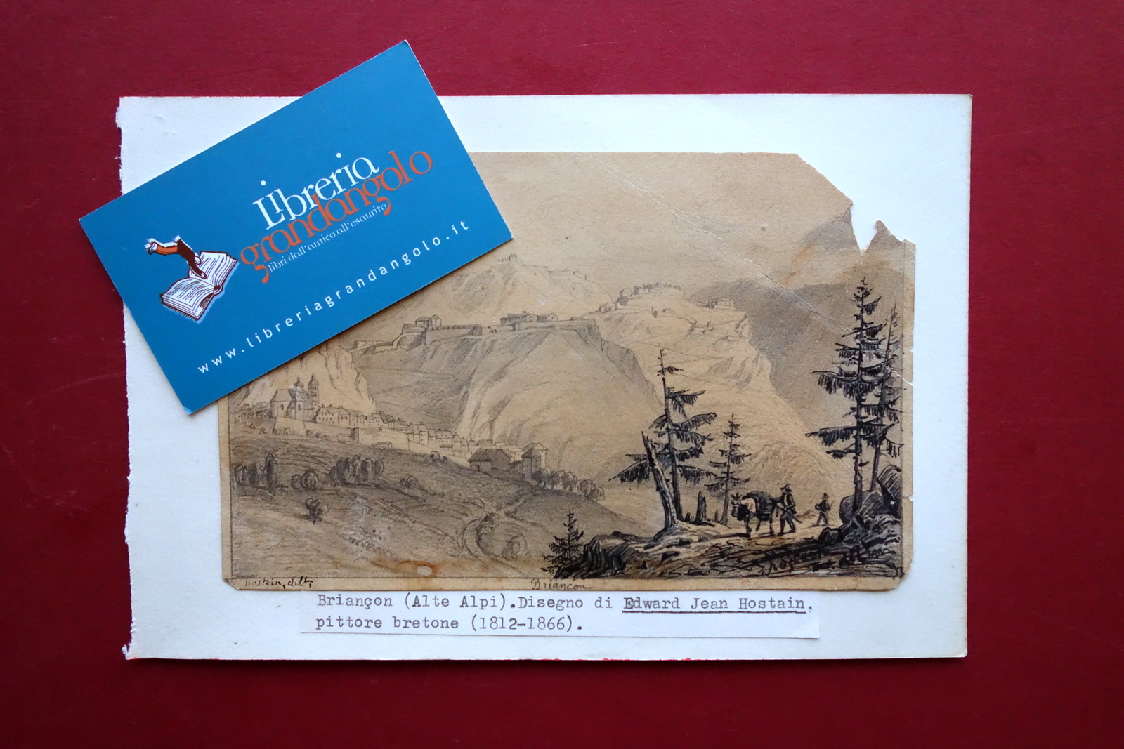 Disegno Originale Briancon Alpi Edward Jean Hostain Firmato Matita China