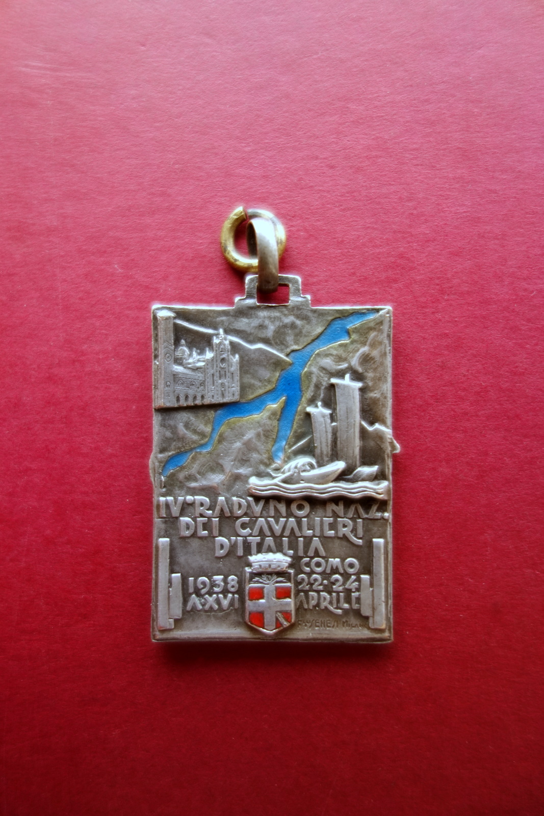 Distintivo IV Raduno Nazionale Cavalieri d'Italia Como Aprile 1938 Smalti …