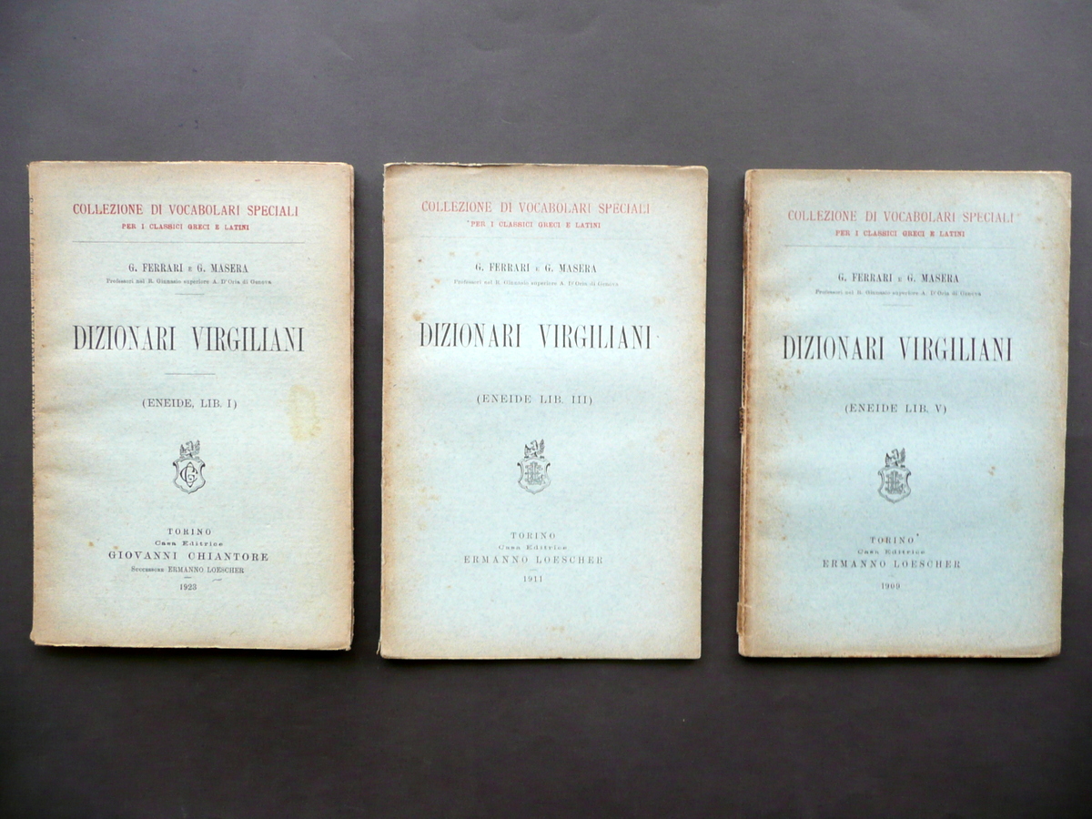Dizionari Virgiliani Eneide Libri I III V Ferrari Masera 1909-11-23 …