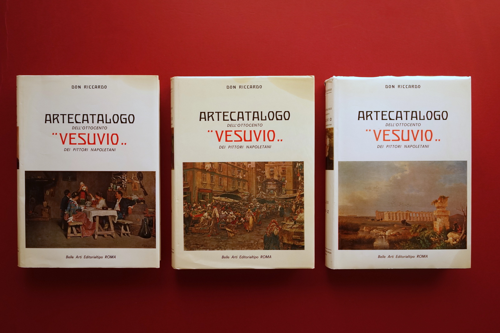 Don Riccardo Artecatalogo dell'Ottocento Vesuvio dei Pittori Napoletani 3 Volumi