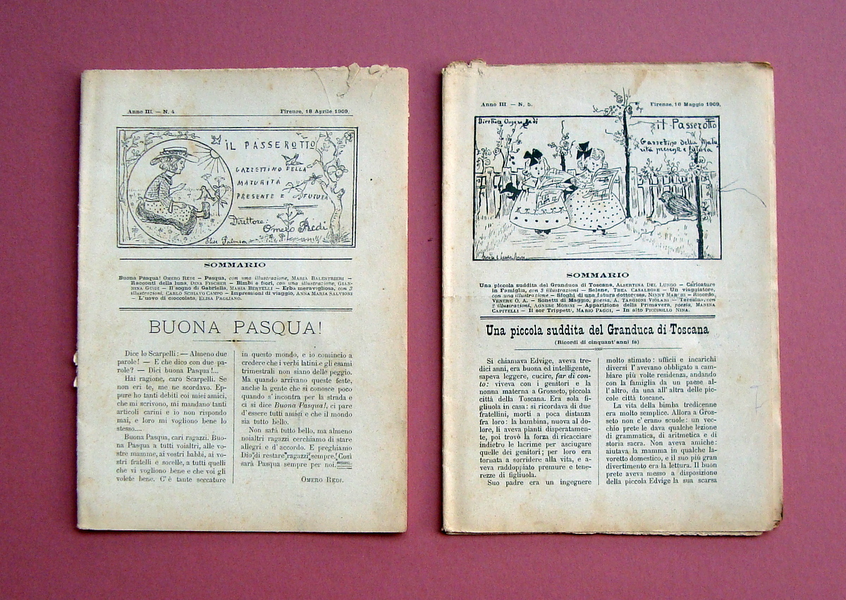 Due Numeri Il Passerotto Gazzettino della Maturit‡ 1909 Anno III …