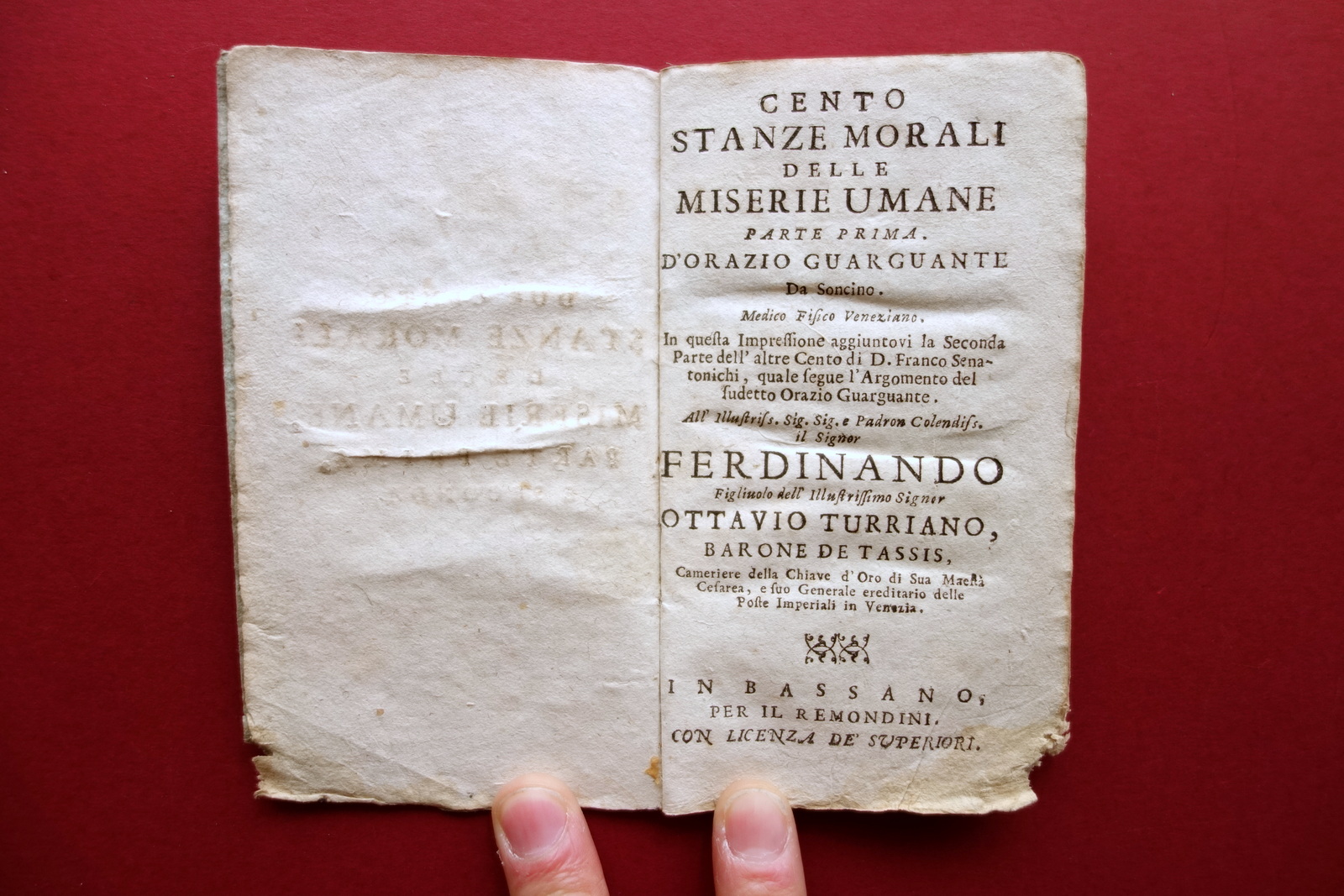 Duecento Stanze Morali delle Miserie Umane Guarguante Senatonichi Remondini 1678