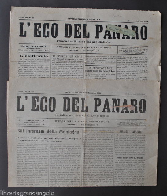 Eco Panaro Frignano Modena Pavullo Vignola Frignano Pievepelago Riolunato 1912