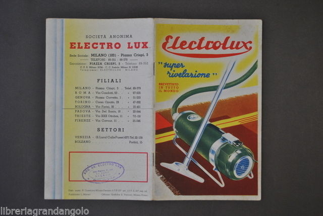 Elettrodomestici Pubblicit‡ Aspiapolvere Aspiratore Electrolux Lucidatrice 1937