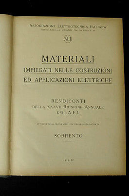 Elettrotecnica Materiali Magnetici Costruzioni Applicazioni elettriche 1933