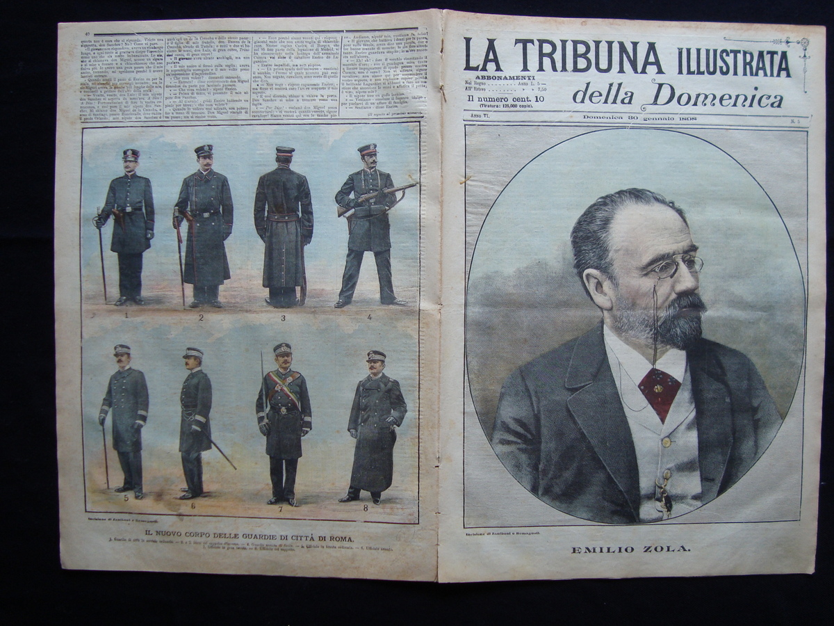 Emilio Zola unformi corpo guardie citt‡ Roma TRIBUNA ILLUSTRATA 30 …