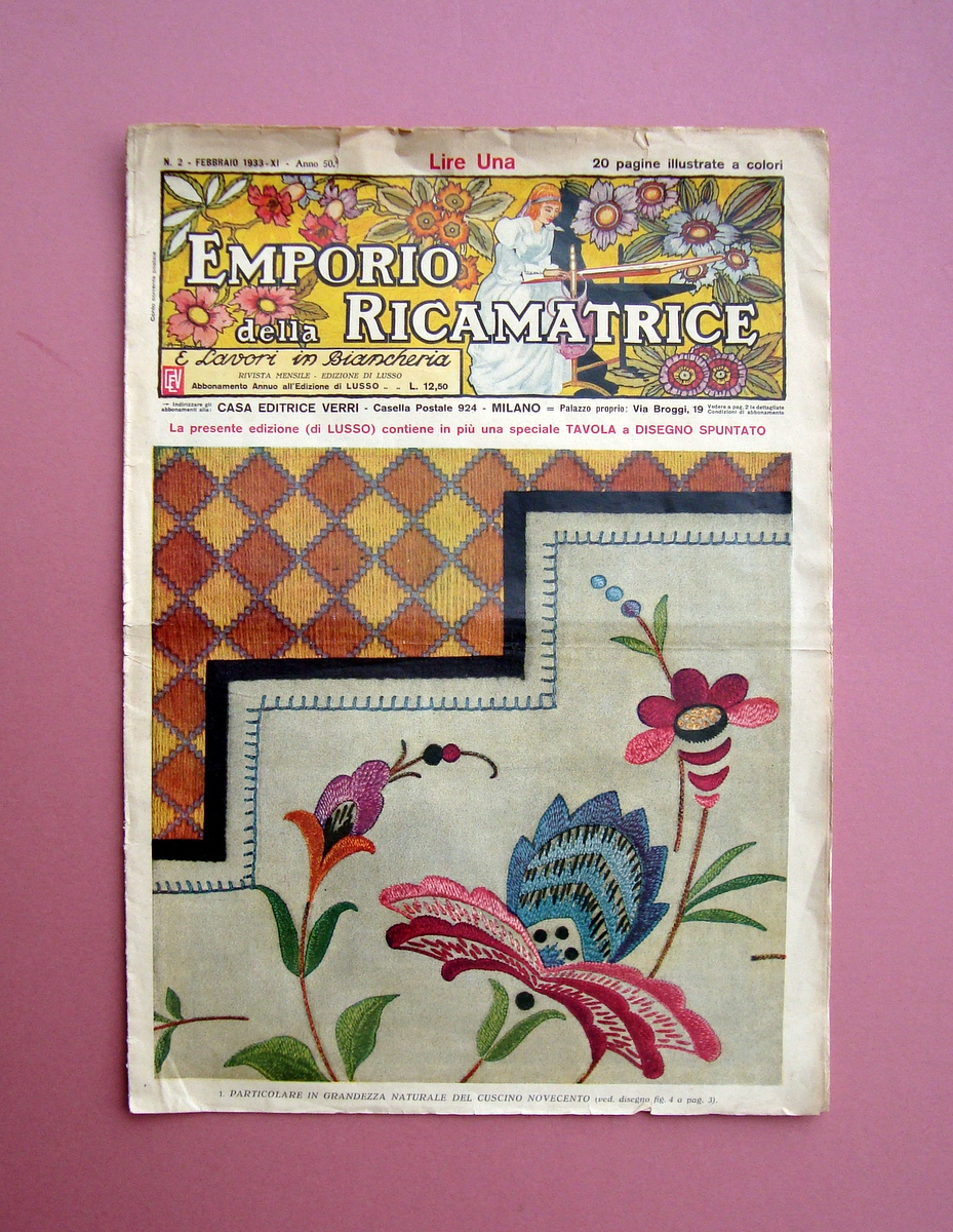 Emporio della Ricamatrice n.2 1933 lavori in biancheria Ed.Verri Milano