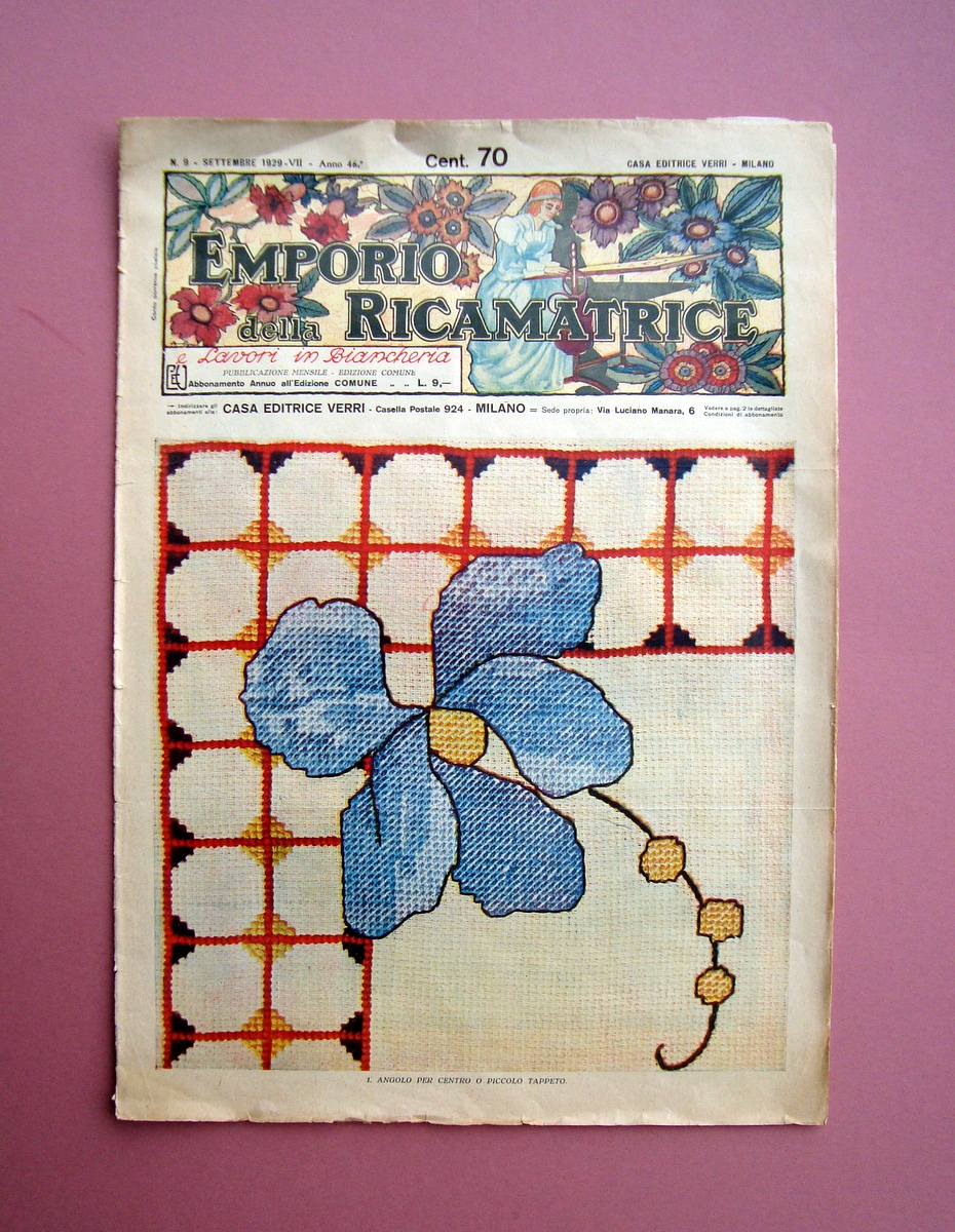 Emporio della Ricamatrice n.9 1929 lavori in biancheria Ed.Verri Milano