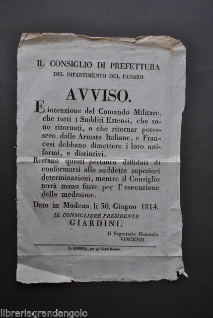 Estensi Militaria Soldati Divise Armata Italia Francia Uniformi Distintivi 1814